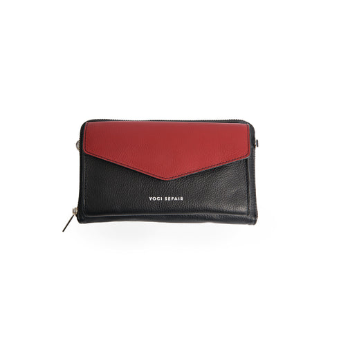 Bolso cuero - Rojo con Negro | Slim Bag