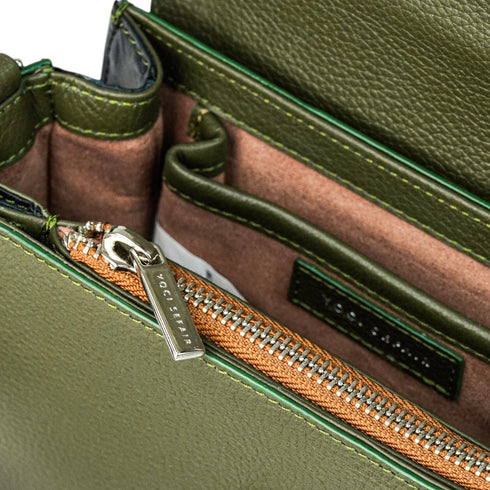 Bolso cuero - NTE - Verde | Flap Bag