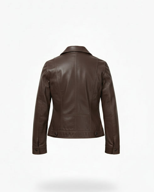 Chaqueta Cuero Regular Fit Chocolate