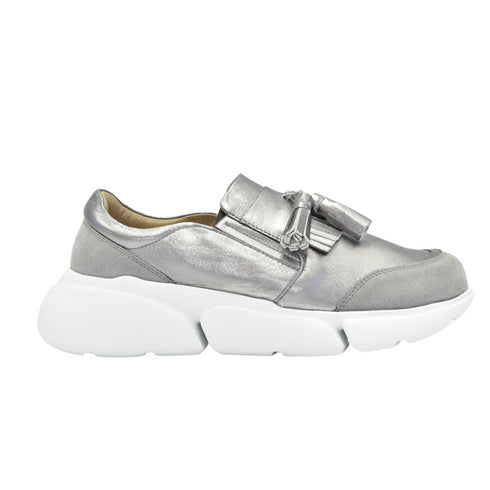 Tenis Cuero - Borlas - Gris | Sneakers