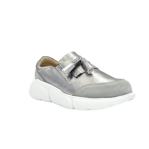 Tenis Cuero - Borlas - Gris | Sneakers