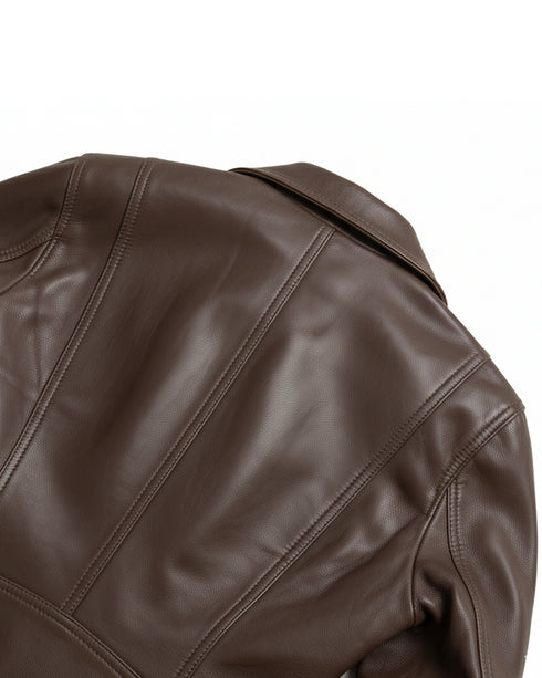 Chaqueta Cuero Regular Fit Chocolate