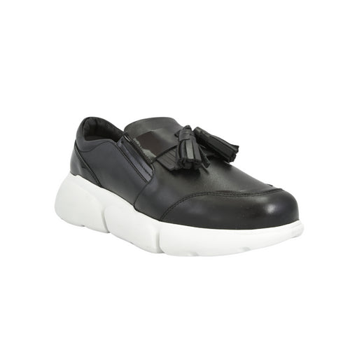 Tenis Cuero - Borlas - Negro | Sneakers