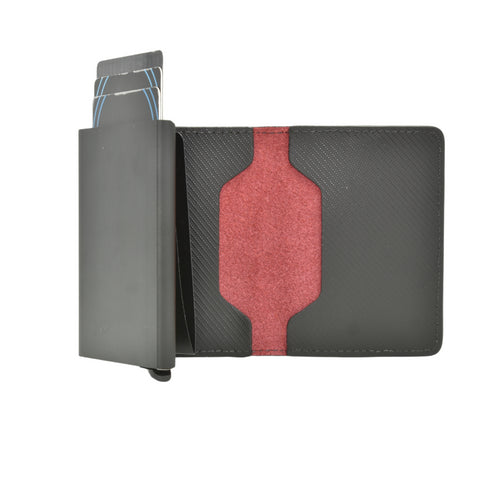 Billetera cuero - Sefair - Croco Doble Roja | Slim Wallet