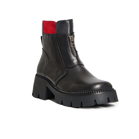 Botas Cuero Negro- Tacón