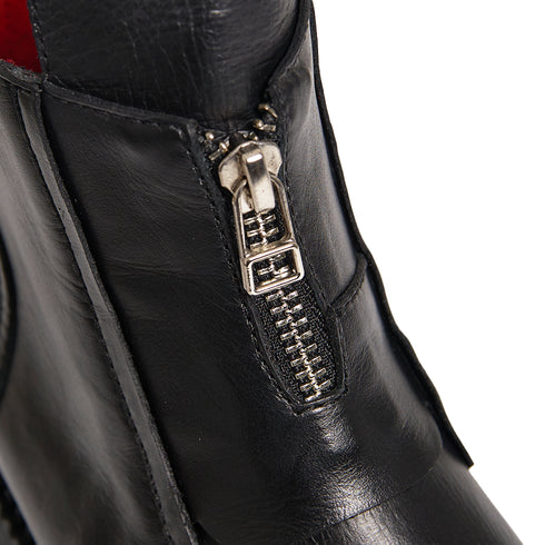 Botas Cuero Negro- Tacón