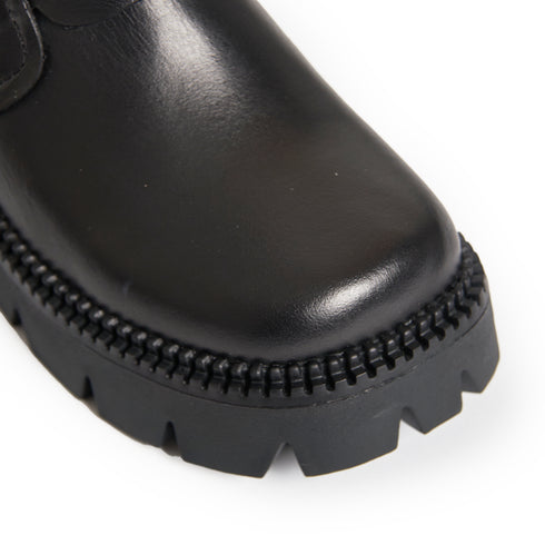 Botas Cuero Negro- Tacón